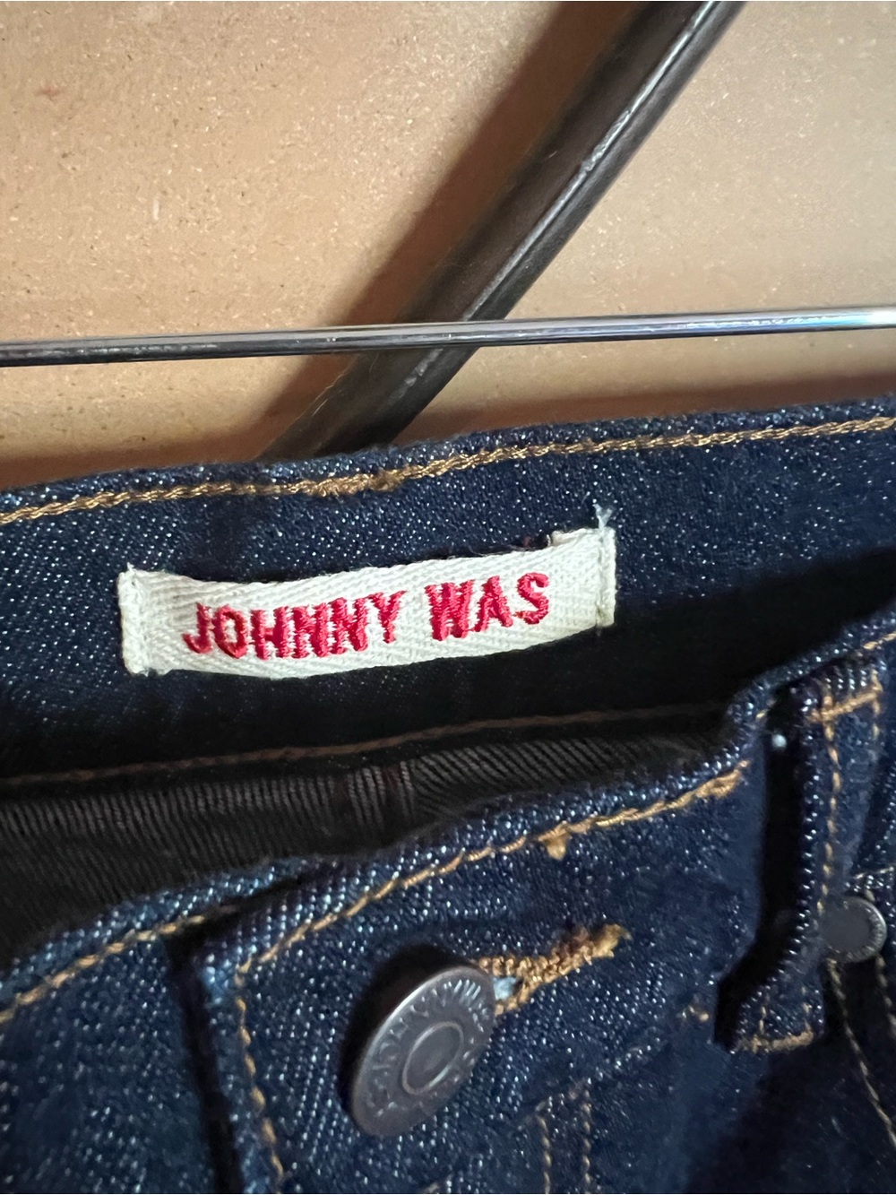 Johnny Was Dark Indigo Flare Jeans with Front Seams - Picture 5 of 7